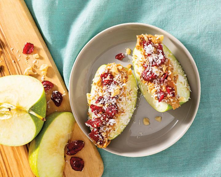 Peanut Butter, Cranberry, and Walnut Apple Slices