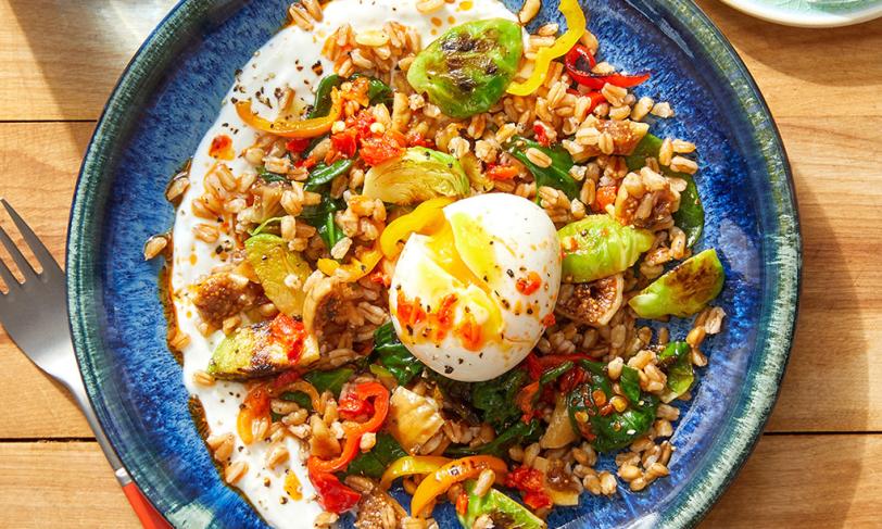 Mediterranean Farro Bowls with Lemon Yogurt and Chili Oil - ADA. Mediterranean Farro Bowls with Lemon Yogurt and Chili Oil