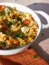 A bowl of mac and cheese with vegetables for a diabetic friendly diet