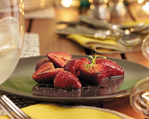 Strawberries With Balsamic Glaze, Black Pepper, and Tarragon