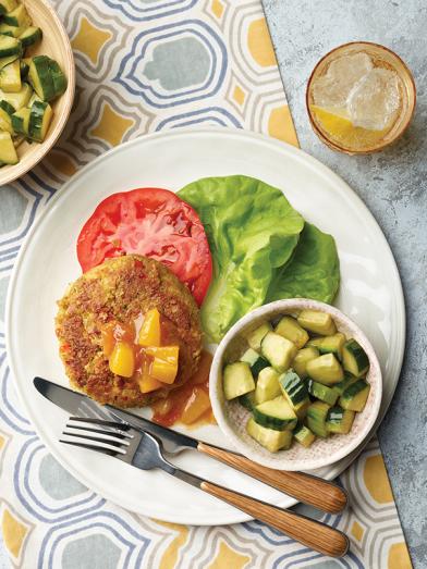 Chickpea Patties With Mango Chutney