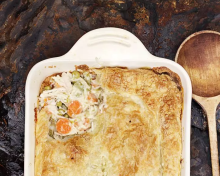 A whole grain chicken pot pie