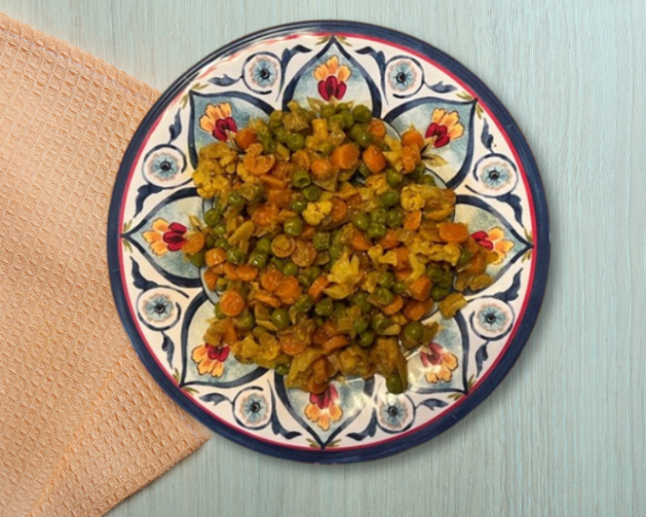 A dish of Vegetarian Pakistani Korma for diabetes friendly eating